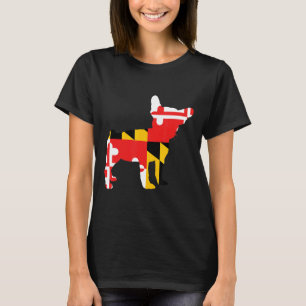 Camiseta Frenchie Maryland Flag French Bull Dog Silhouette