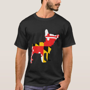Camiseta Frenchie Maryland Flag French Bull Dog Silhouette