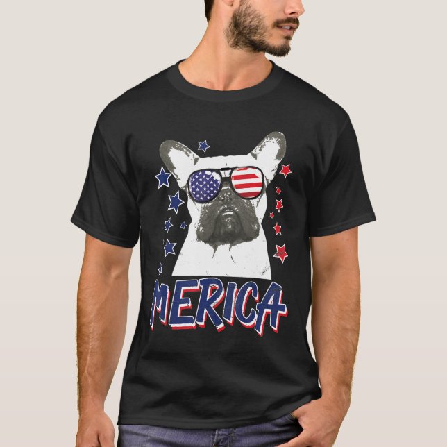 Camiseta Frenchie Merica French Bulls Dog Usa (Frente)
