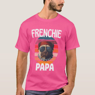 Camiseta Frenchie Papa Retro Francês Proprietário do Pai do