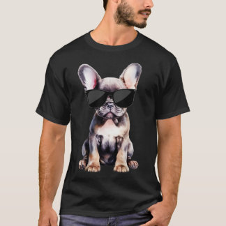 Camiseta Frenchie Puppy Vestindo óculos de sol