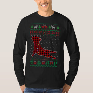 Camiseta Frenchie Red Xadrez Buffalo Engraçado Sw de Natal 