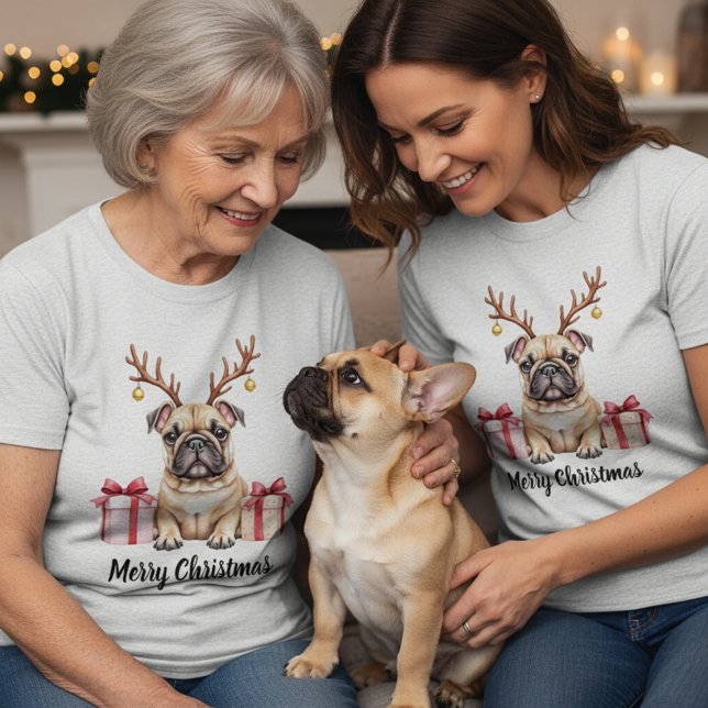 Camiseta Frenchie Reindeer (Criador carregado)