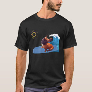 Camiseta Frenchie, surfista e grana, batendo em um S
