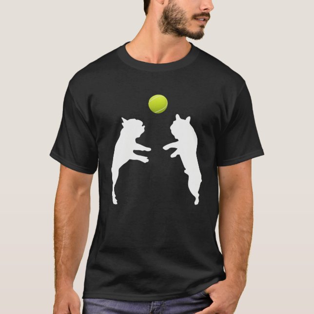 Camiseta Frenchie Tennis French Bulldog Puppy Playing Ball (Frente)
