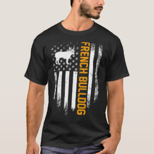 Camiseta Frenchie Vintage Usa French Buldog American Flag