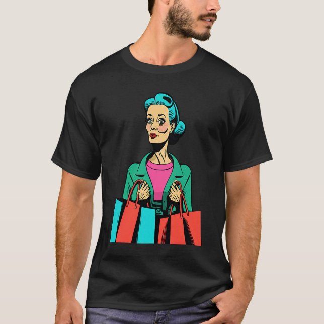 Camiseta Frenesi de Compras Pop Shopping  Mamãe  2 (Frente)