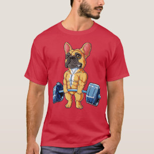 Camiseta Frente de Bulldog Francês Levantando Malhação de S