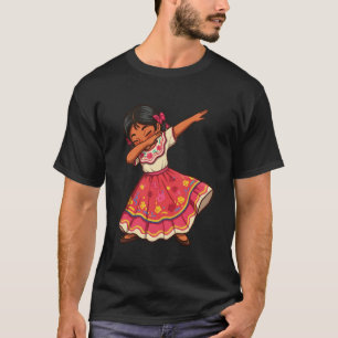 Camiseta Frente de dança Cinco de Mayo Dançando Moça Mexica