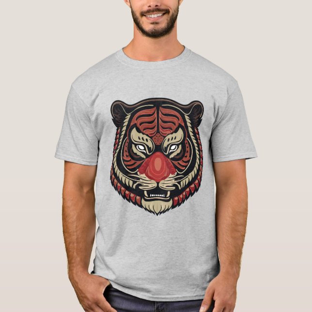 Camiseta Frente de Tigre Tribal Fierce (Frente)