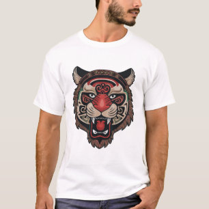 Camiseta Frente de Tigre Tribal Fierce