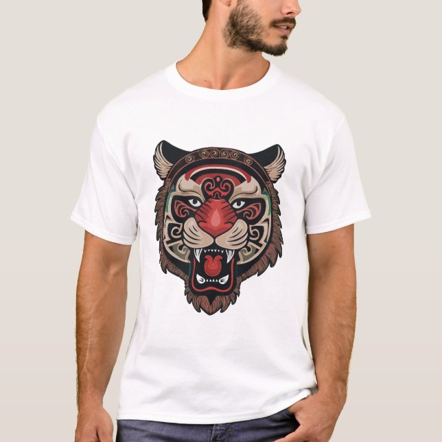 Camiseta Frente de Tigre Tribal Fierce (Frente)