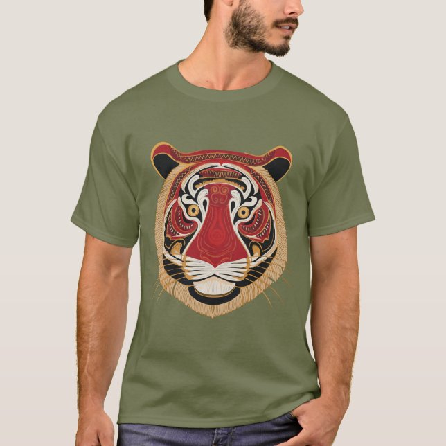 Camiseta Frente de Tigre Tribal Fierce (Frente)
