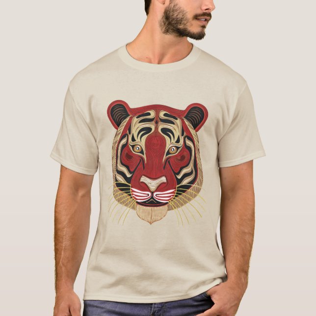 Camiseta Frente de Tigre Tribal Fierce (Frente)