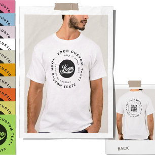 Camiseta Frente +impressão traseira. Logótipo comercial Cód