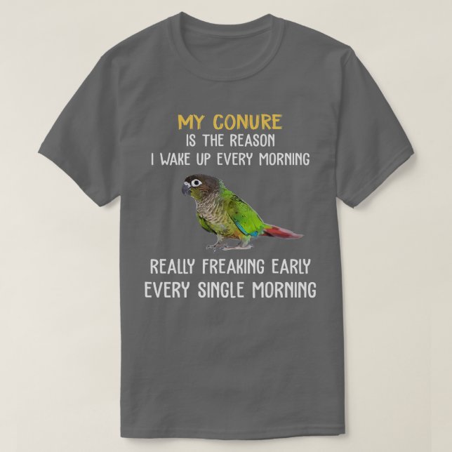 Camiseta Frente Verde Acordar de Conure Precoce (Frente do Design)