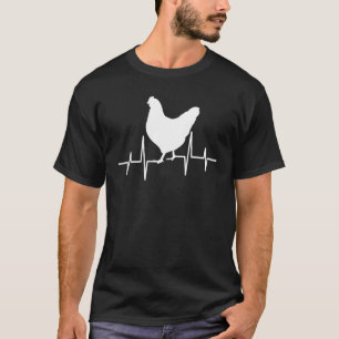 Camiseta Frequência de frango com batimento cardíaco batime