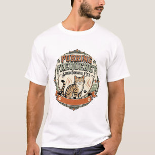 Camiseta Frequência de Ronronar Onda Sonora do Gato Frequên