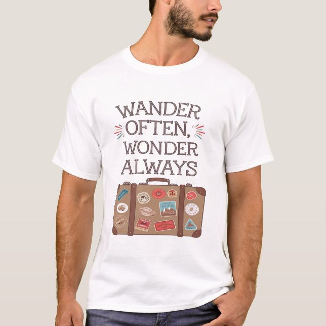 Camiseta Frequentemente, Assustador Sempre Viagem Citação (Frente)