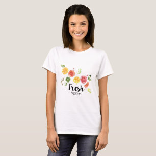 Camiseta Fresco - Frutas de Citros em Watercolor