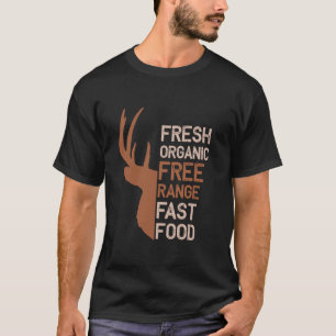Camiseta Fresco orgânico livre de caça rápida de Comidas R