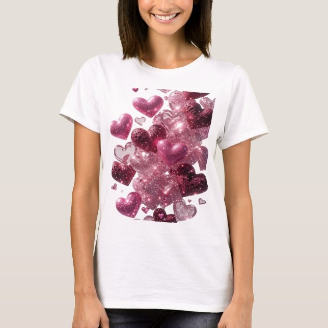 Camiseta Fresh Silver HEARTS OF LOVE Slogan (Frente)