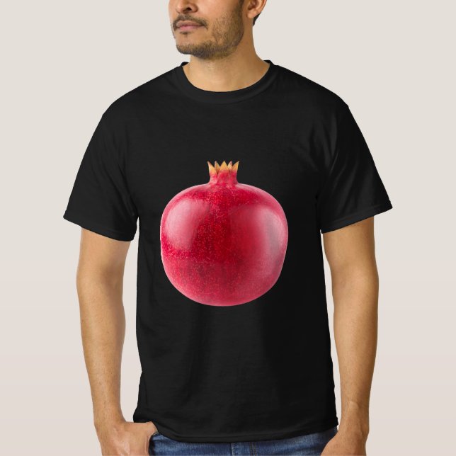 Camiseta Fresh Whole Red Pomegranate Fruit Healthy Food Art (Frente)