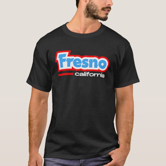 Camiseta Fresno CA Retro Chunky Typography (Frente)