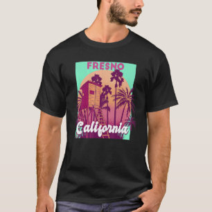 Camiseta Fresno California Palm tree Beach retro vintage de