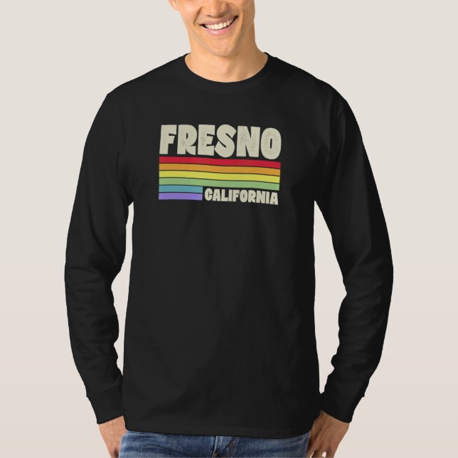 Camiseta Fresno California Pride Rainbow Flag Gay Pride Mer (Frente)