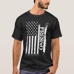 Camiseta Fresno Estados Unidos se afundou com bandeira dos 