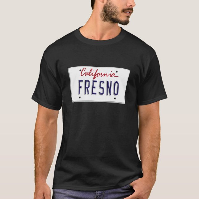Camiseta Fresno Los Angeles LA California License Plate (Frente)