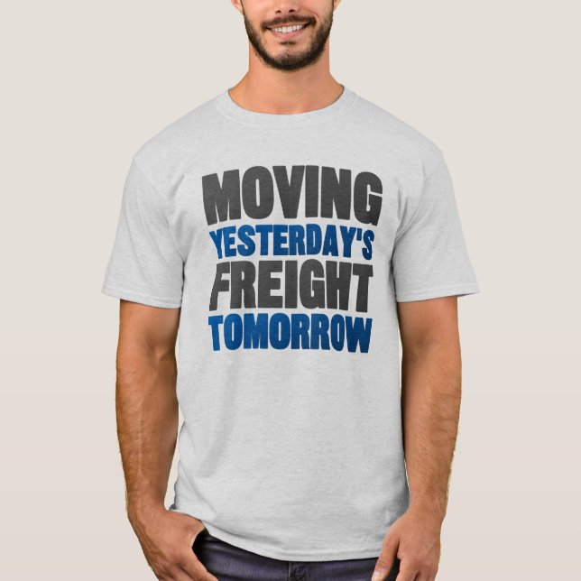 Camiseta Frete de ontem movente amanhã (estrada de ferro) (Frente)