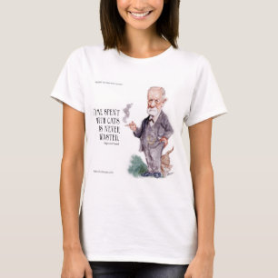 Camiseta Freud & Citação Sobre Gatos Feminino