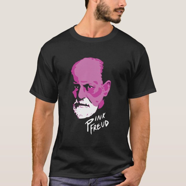 Camiseta Freud cor-de-rosa - lado escuro de sua mãe (Frente)