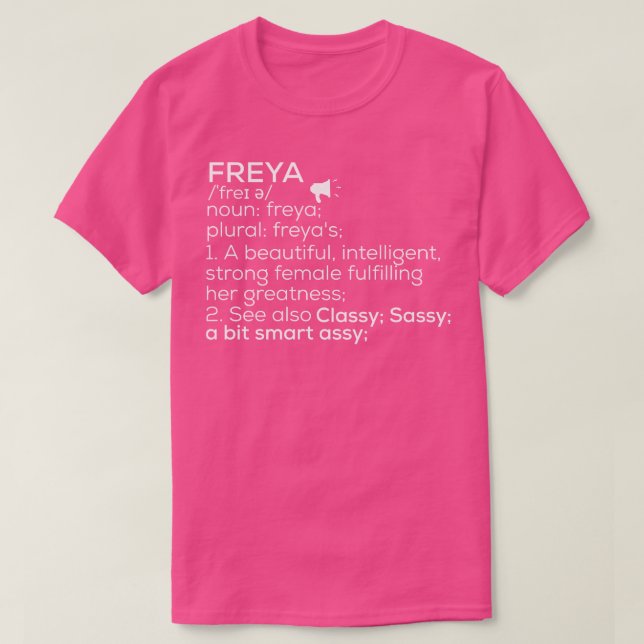 Camiseta Freya Nome Freya Definição Freya Nome da fêmea Fre (Frente do Design)