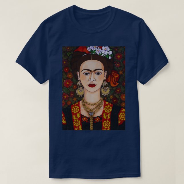 Camiseta Frida com borboletas (Frente do Design)