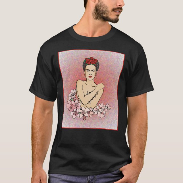 Camiseta Frida Kahlo Ama-se de retrato estético Canv (Frente)
