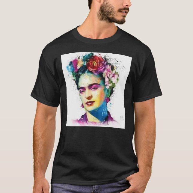 Camiseta Frida Kahlo Chiffon Cópia Essencial do Camisa-T (Frente)