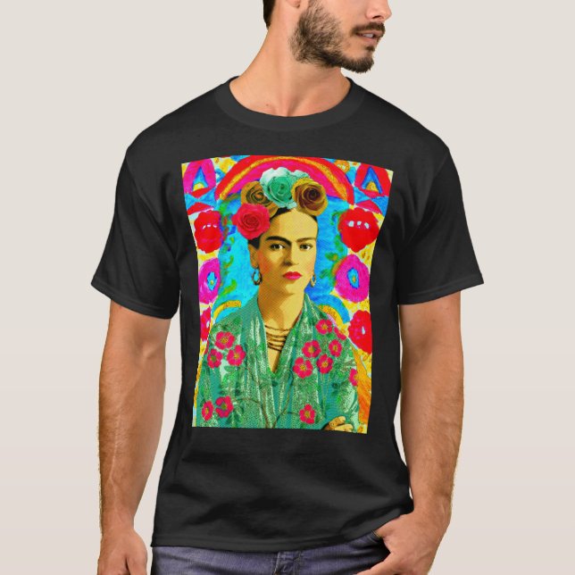 Camiseta Frida Kahlo Colorful Floral (Frente)