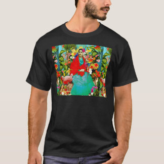 Camiseta Frida Kahlo com Animais, Plantas, Aves