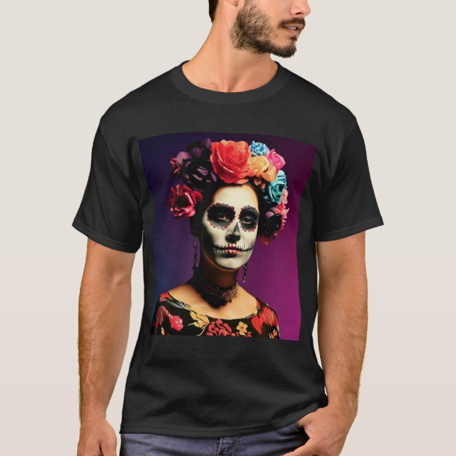 Camiseta Frida Kahlo | El Día de los Muertos (Frente)