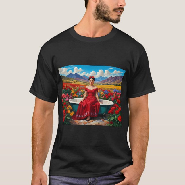 Camiseta Frida Kahlo flores silvestres (Frente)