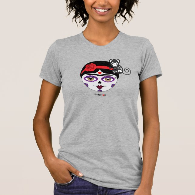 Camiseta Frida Kahlo | FridaMoji - Dia dos Mortos (Frente)
