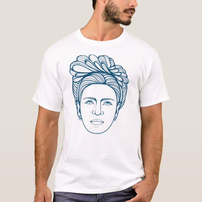 Camiseta Frida Kahlo Line Art (Frente)