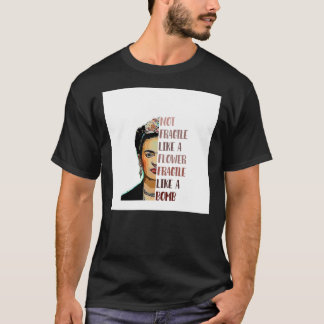 Camiseta FRIDA KAHLO - Não é frágil como uma flor Chiffon T