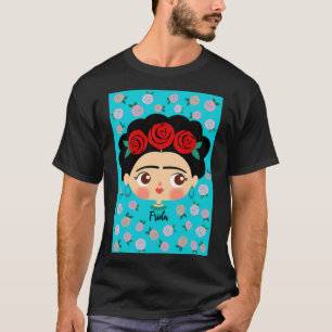 Camiseta Frida Kahlo - Rosas - D8 Clássico T-Shirt Essencia