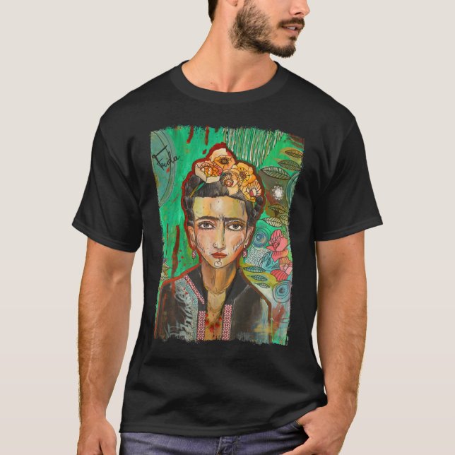 Camiseta Frida Kahlo Tribute T-Shirt Clássico Essencial T-S (Frente)