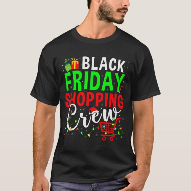 Camiseta Friday Shopng Crew Christmas Family Shopng Squad  (Frente)