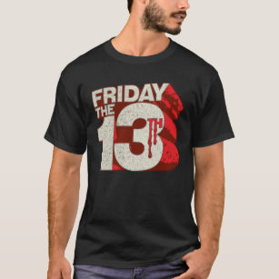 Camiseta Friday the 13th   Bleeding Stacked 3D Logo